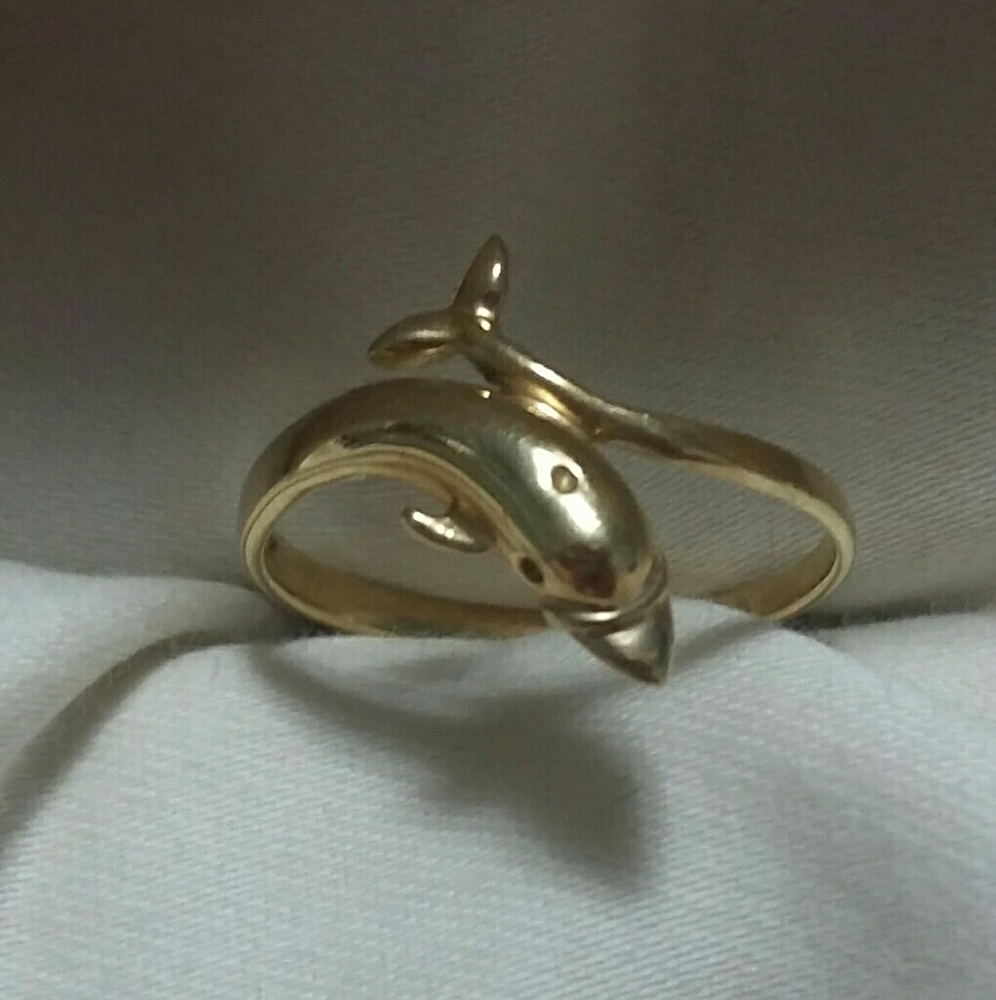 10kt yellow gold dolohin ring